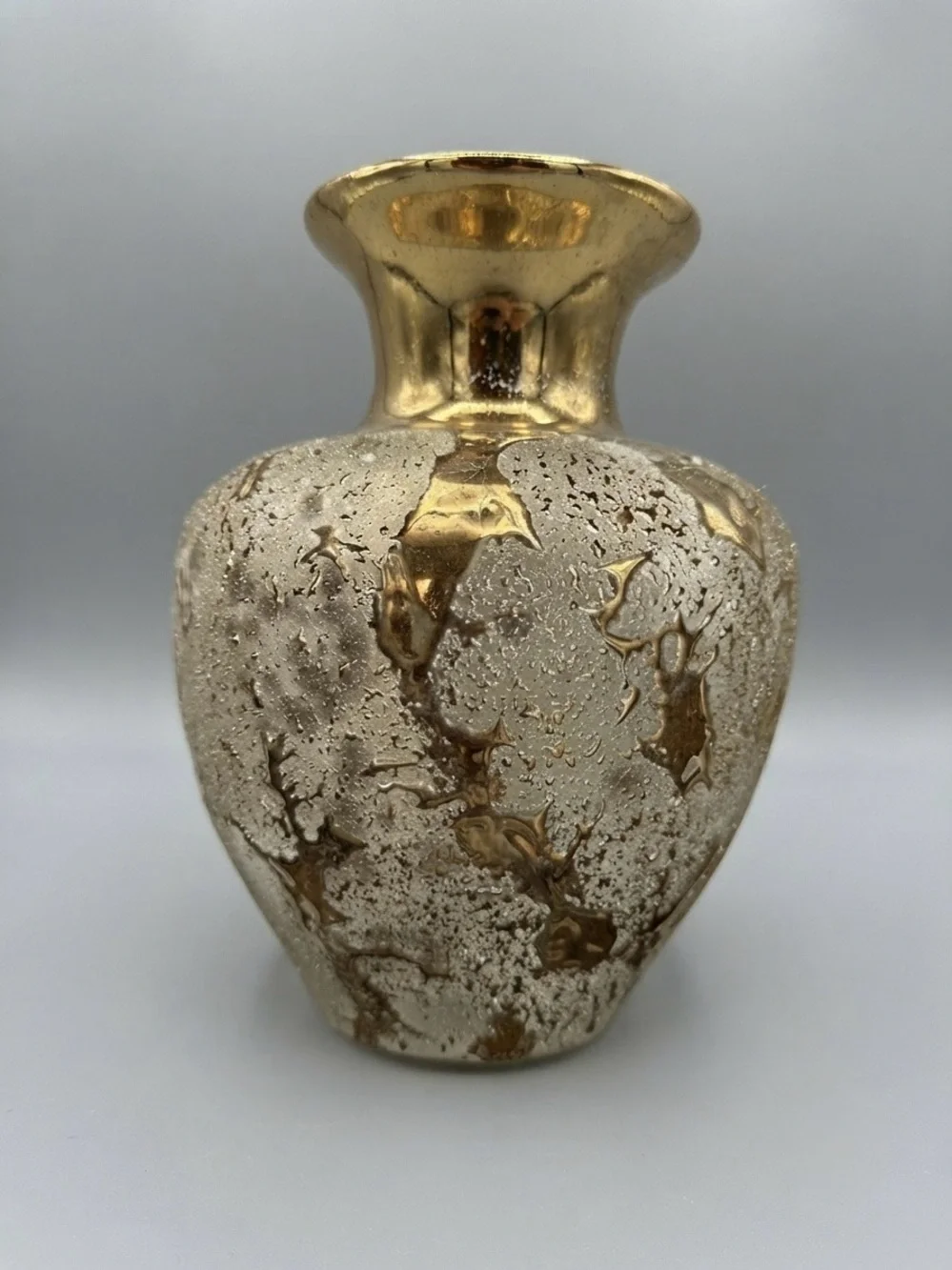 Luster Gold Textured Ceramic Vase - Home Accents